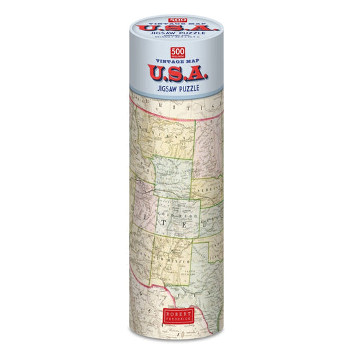 500 Piece Jigsaw in a Tube - USA Vintage Map - The Panic Room Escape Ltd