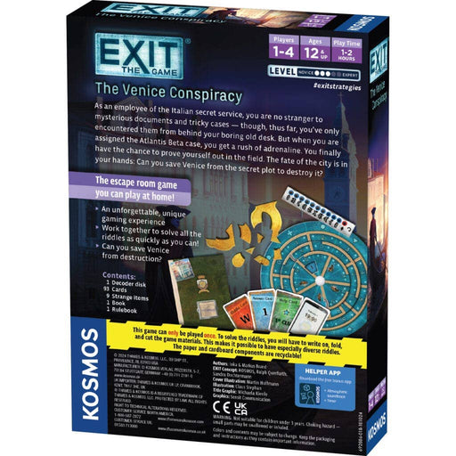 Exit: The Venice Conspiracy - Escape Room Board Game - The Panic Room Escape Ltd