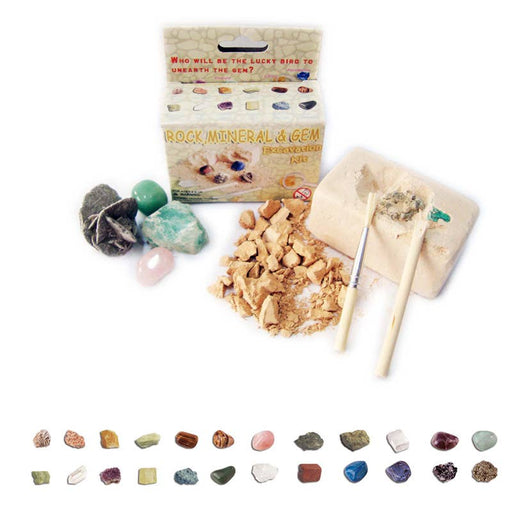 Rocks, Minerals & Gems Dig - A - Saurs Dig it Out Kit - The Panic Room Escape Ltd