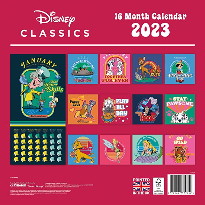 Disney Classics 2023 30 x 30cm Calendar - The Panic Room Escape Ltd