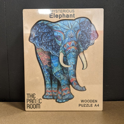 Elephant 2 (Blue) - Deluxe 3D Wooden Jigsaw Puzzle - The Panic Room Escape Ltd
