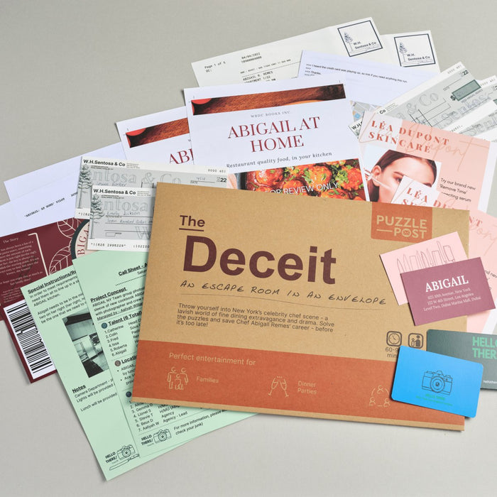 Escape Room in an Envelope: Dinner Party Game. THE DECEIT - The Panic Room Escape Ltd