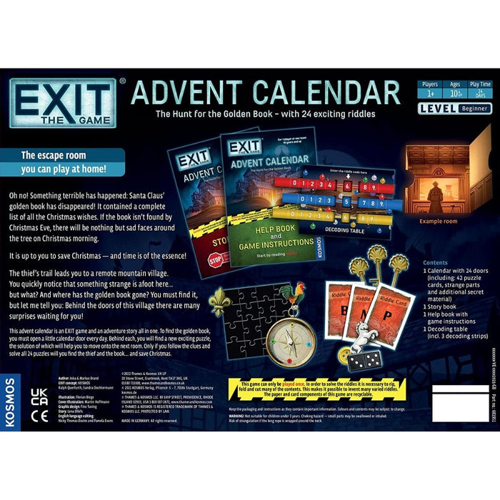 Exit: Advent Calendar - The Hunt For The Golden Book - The Panic Room Escape Ltd