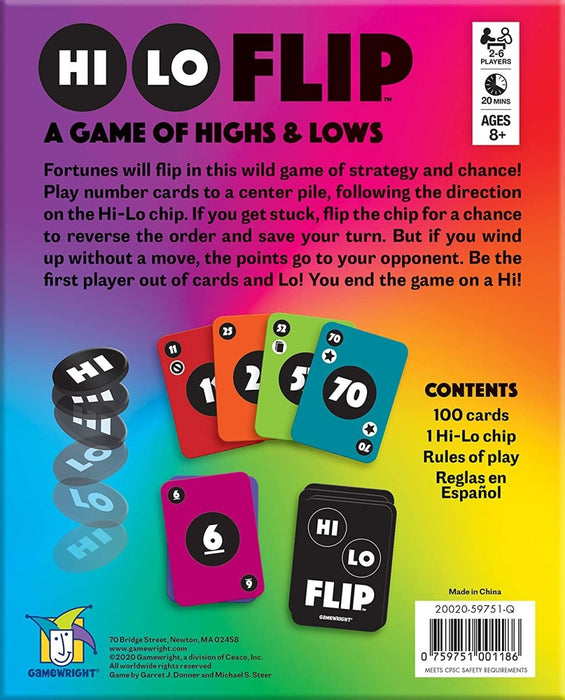 Hi Lo Flip - A Card Game of Highs & Lows - The Panic Room Escape Ltd