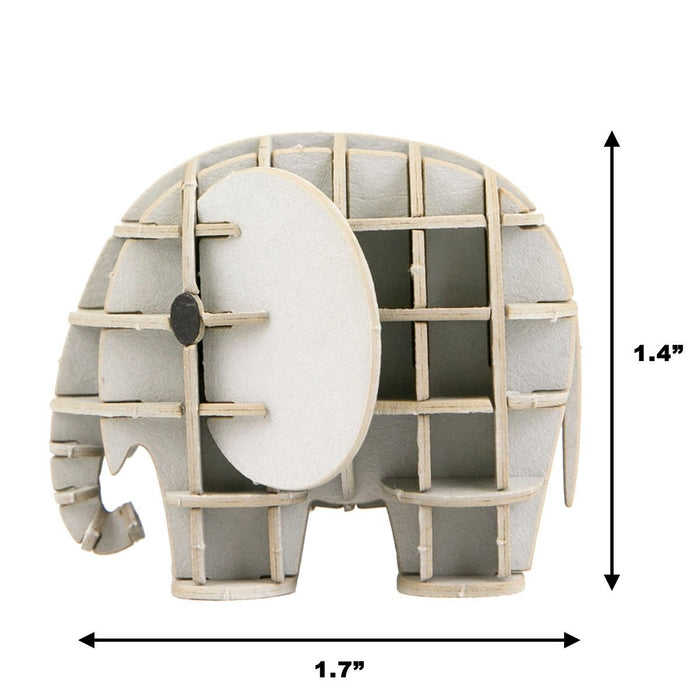 JIGZLE Grey Elephant 3D Paper Puzzle Laser Cut Miniature Animals - The Panic Room Escape Ltd