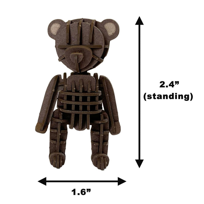 JIGZLE Teddy Bear 3D Paper Puzzle Laser Cut Miniature Animals - The Panic Room Escape Ltd