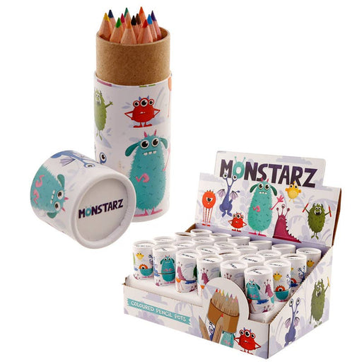 Monstarz Monster Pencil Pot with 12 Colouring Pencils - The Panic Room Escape Ltd