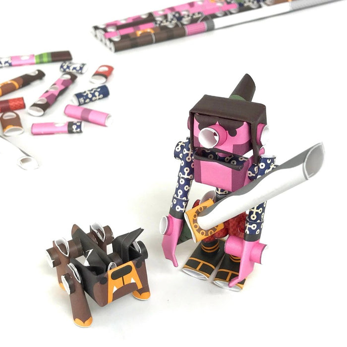 PIPEROID Kojiro & Butcher paper craft- Samurai & His Bulldog - The Panic Room Escape Ltd