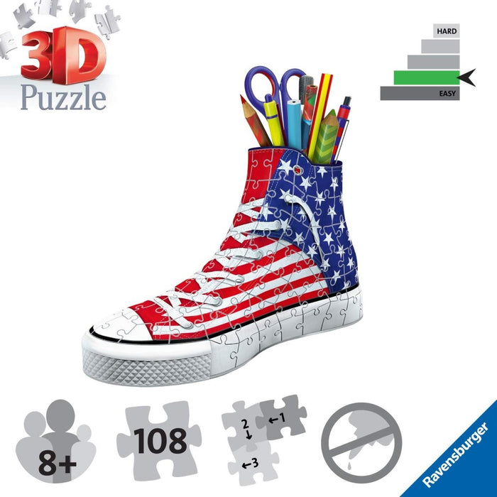 Ravensburger American Flag Trainer 108 piece 3D Jigsaw Puzzle for Kids age 8 years and up - The Panic Room Escape Ltd