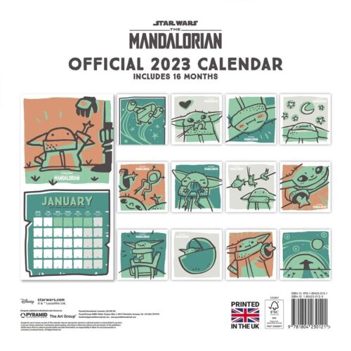 Star Wars: The Mandalorian (Grogu) 2023 30 x 30cm Calendar - The Panic Room Escape Ltd