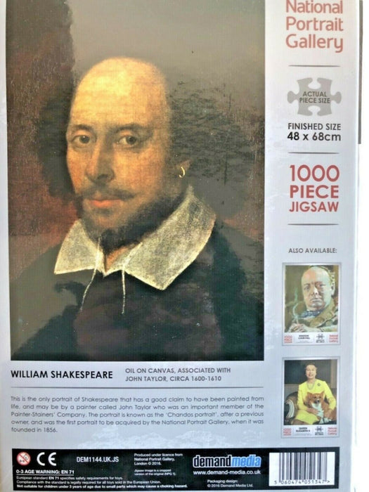 William Shakespeare 1000 Piece Jigsaw - The Panic Room Escape Ltd